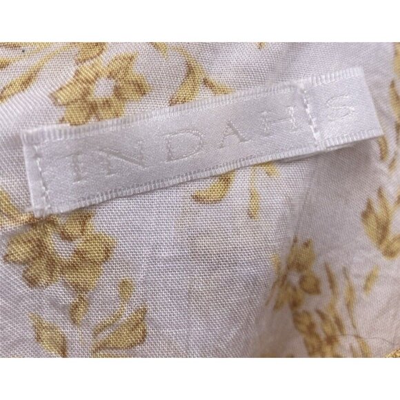 Indah Top S Yellow Floral Print Crop Ruffle Cotton Tank Flowy Boho Fairycore - Picture 6 of 8